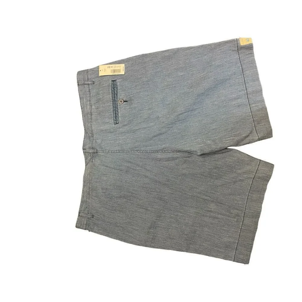 Caribbean Shorts Mens 100% Cotton Blue Pockets